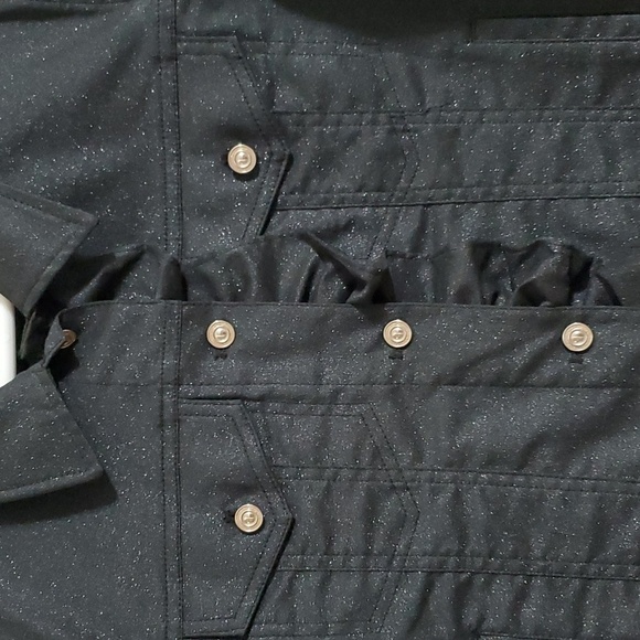 NWOT H & M Women's Black Silver Metallic Jacket With Glitter Size 12 - Picture 4 of 10